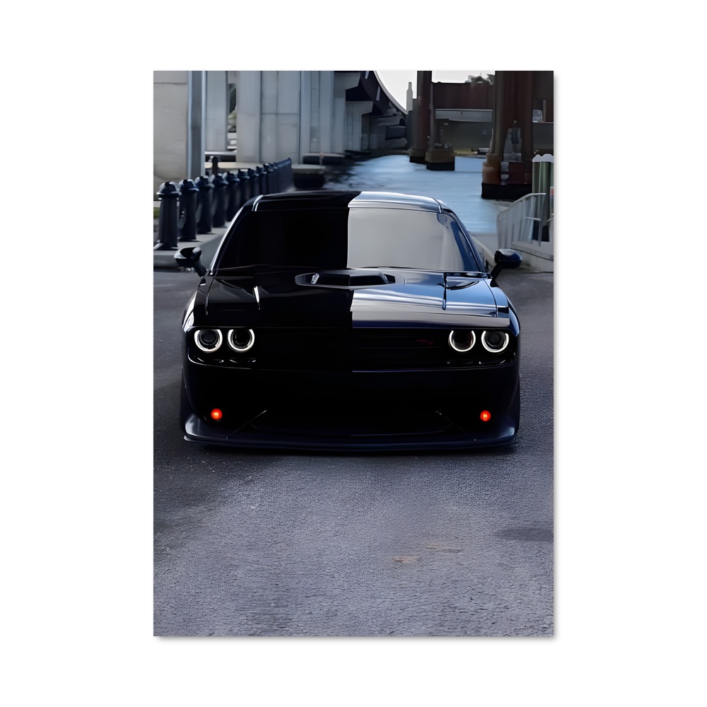 Poster Challenger Noir – affiche Dodge